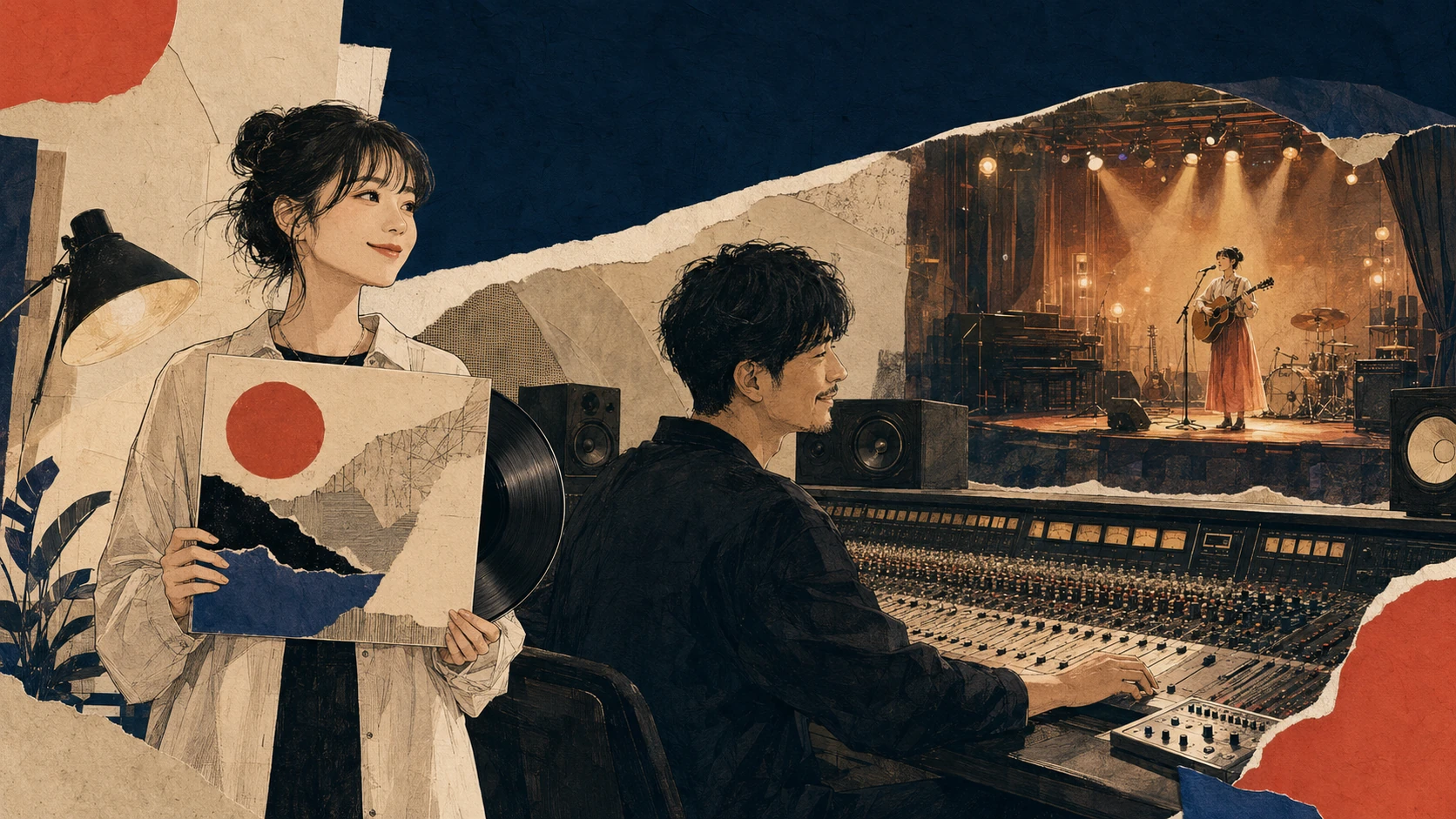 プロデューサーと楽曲を完成させ、ステージへ向かう女性アーティスト